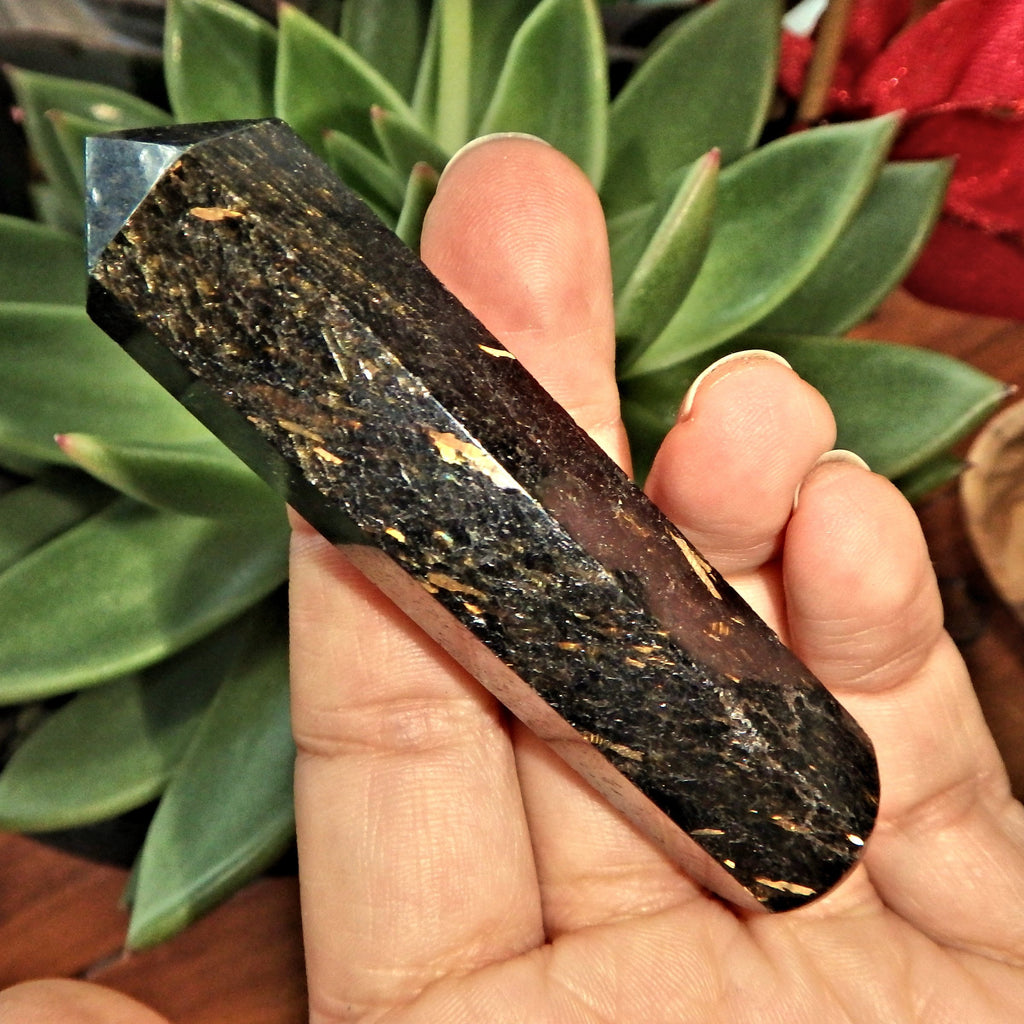 Chunky Genuine Greenland Nuummite Healing Wand 1 - Earth Family Crystals