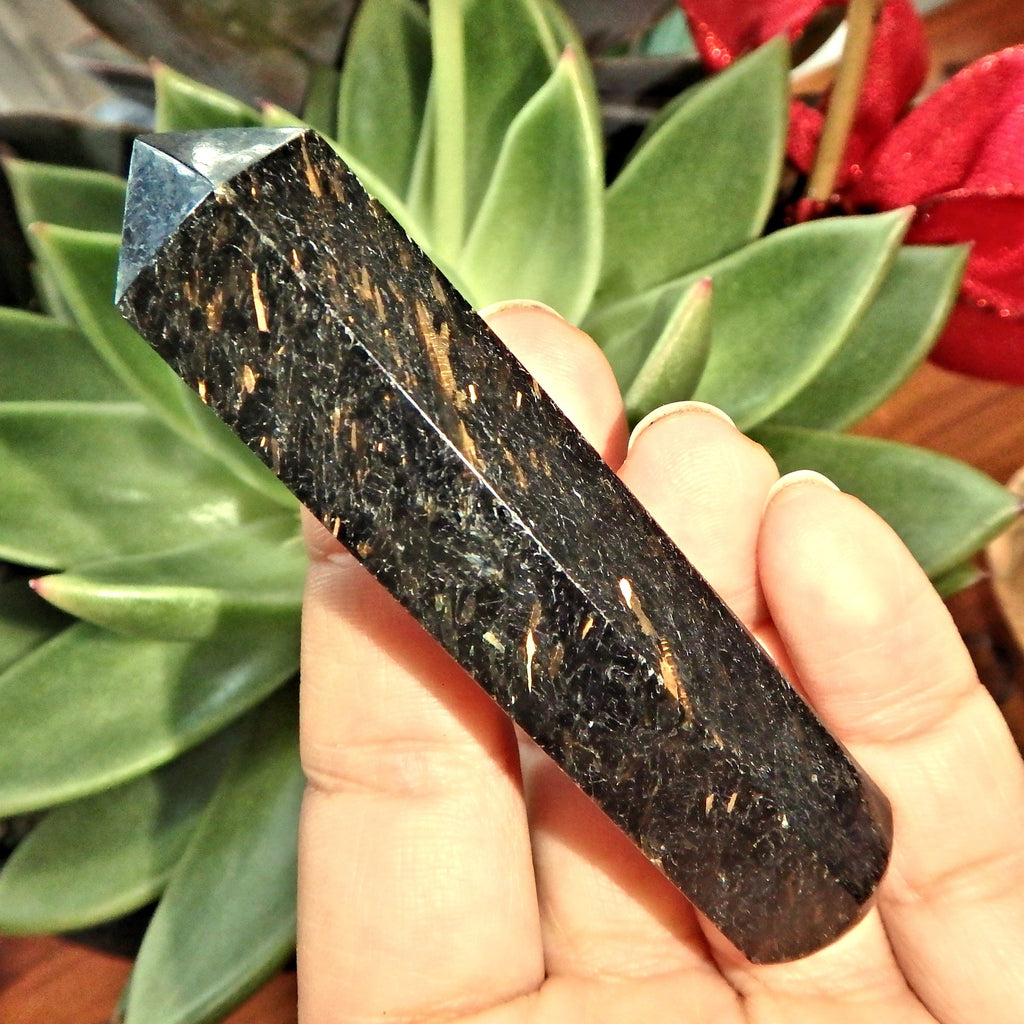 Chunky Genuine Greenland Nuummite Healing Wand 1 - Earth Family Crystals