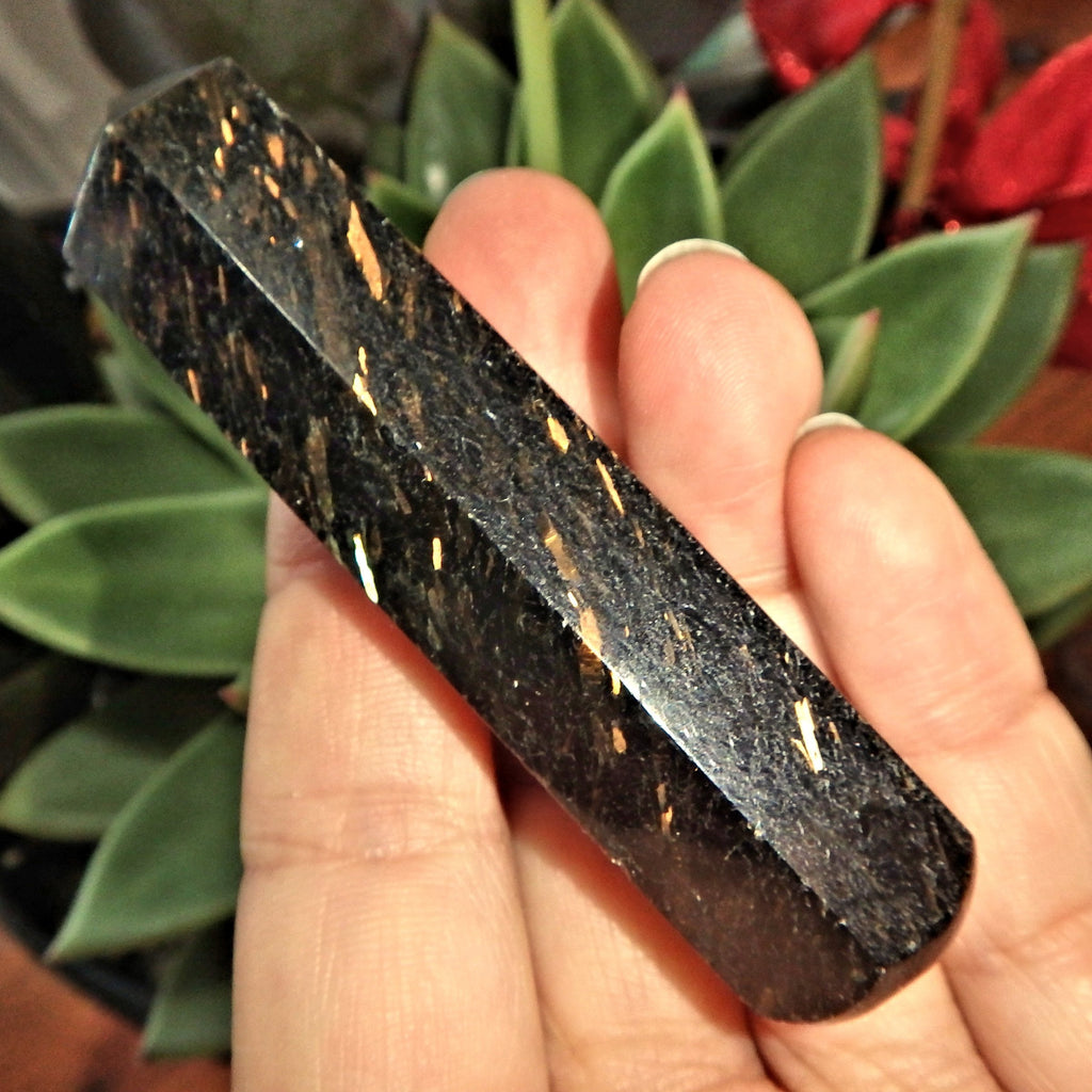 Chunky Genuine Greenland Nuummite Healing Wand 1 - Earth Family Crystals