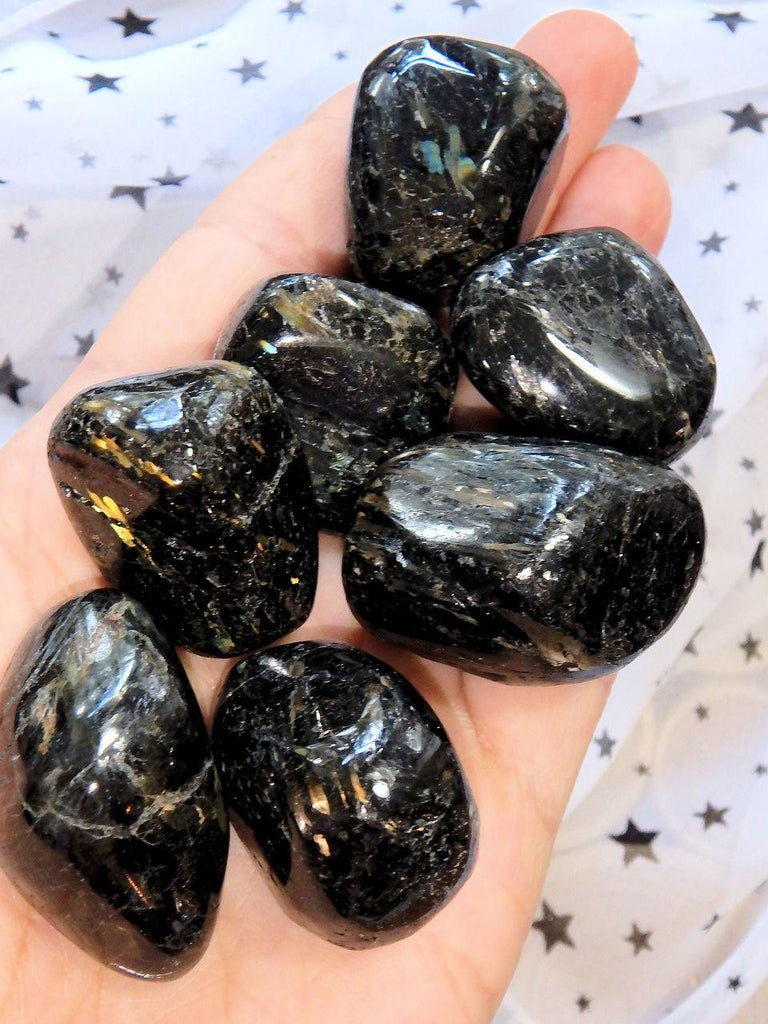 Genuine Greenland Nuummite Palm Stone (1) - Earth Family Crystals