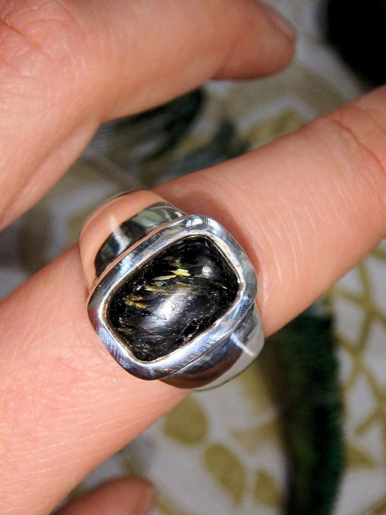 Pretty Flashes of Color Genuine Nuummite Ring in Sterling Silver (Size 9.5) REDUCED - Earth Family Crystals