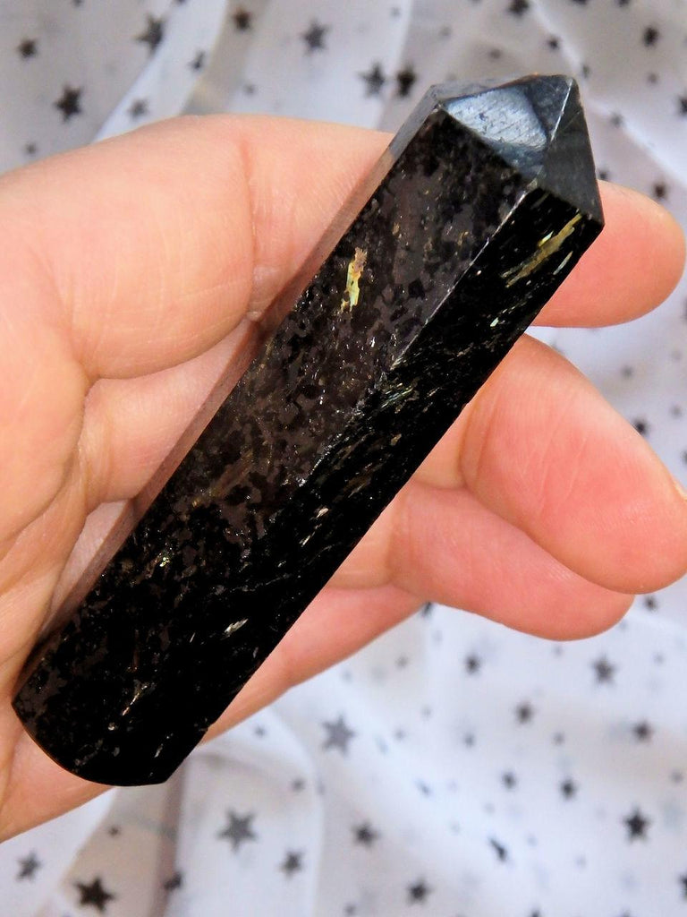 Green & Golden Firework Flashes Greenland Nuummite Wand! Ideal for Healing - Earth Family Crystals