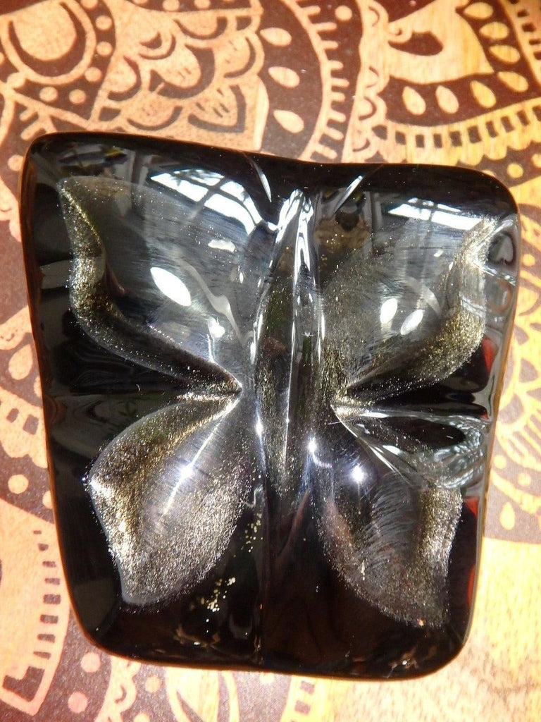 Incredible Silver Sheen Obsidian Butterfly Display Specimen - Earth Family Crystals