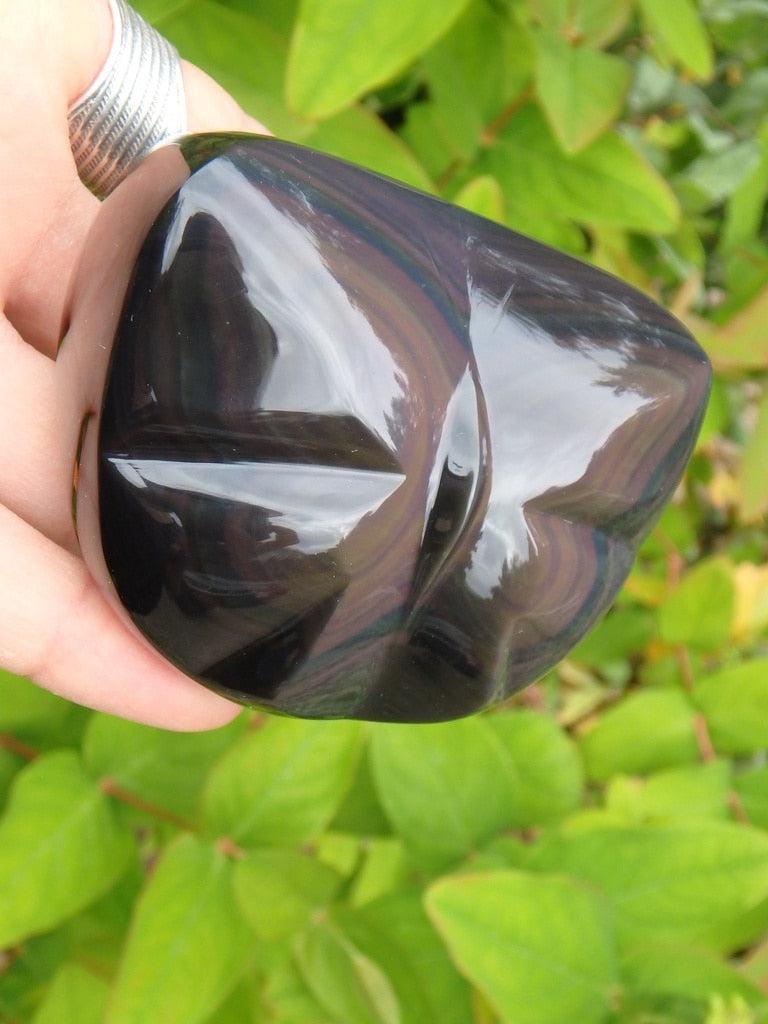 Reserved for Laurence C. Amazing Butterfly Carved Rainbow Obsidian Specimen - Earth Family Crystals