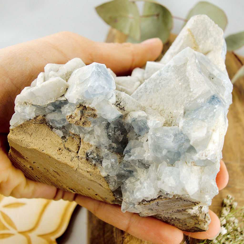 Large 1.5 Lb Chunky Sky Blue Ohio Celestite Cluster (Old Collection) - Earth Family Crystals