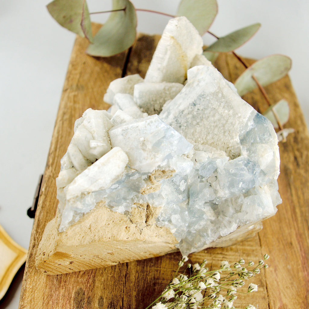 Large 1.5 Lb Chunky Sky Blue Ohio Celestite Cluster (Old Collection) - Earth Family Crystals