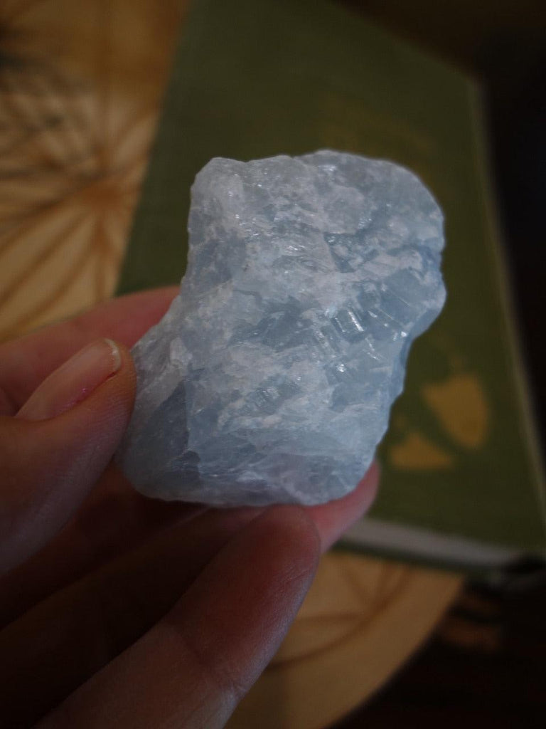 Sky Blue Raw Chunk Ohio Celestite Specimen - Earth Family Crystals