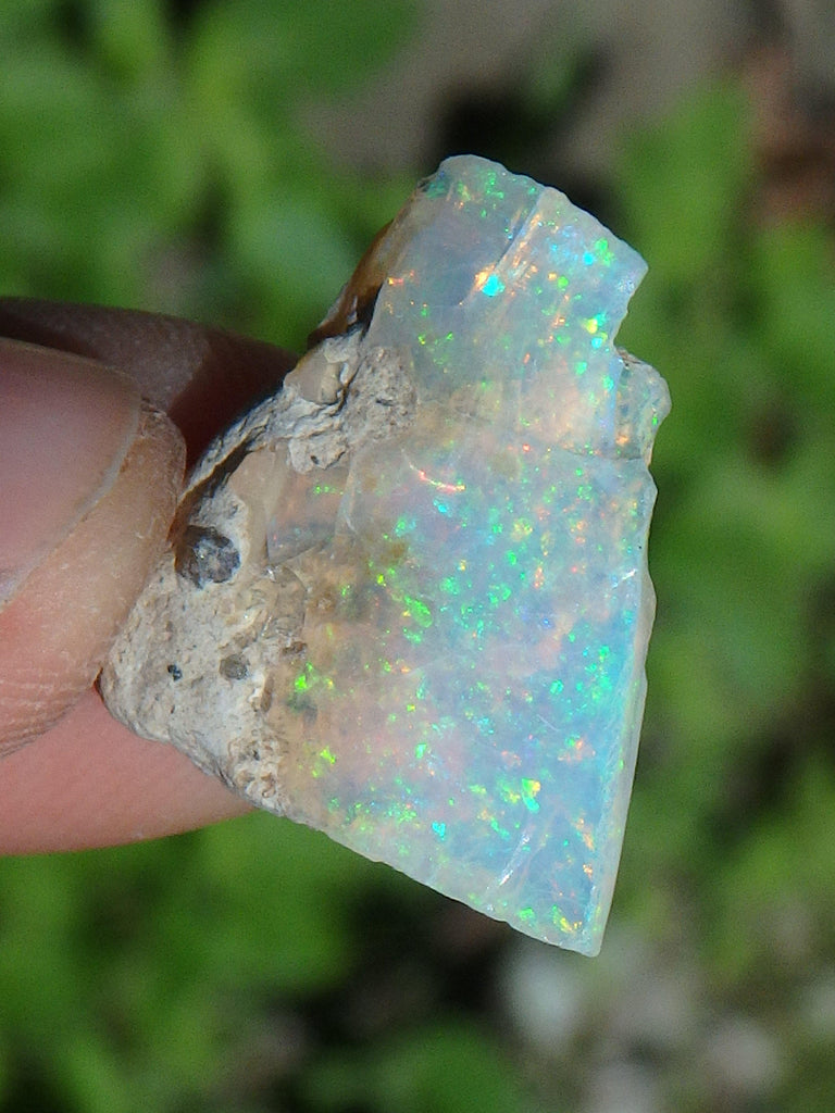 Brilliant Sparkle Raw Ethiopian Opal Dainty & Flat Collectors Specimen - Earth Family Crystals