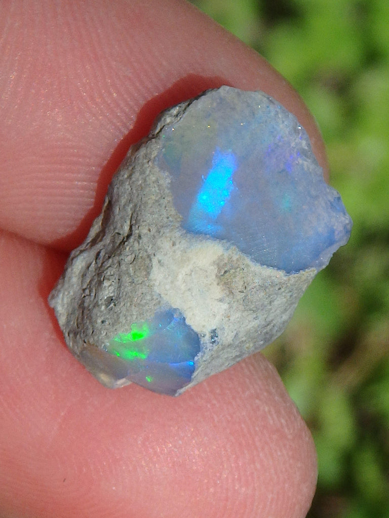 Grassy Green Sparkle Raw Opal Dainty Collectors Specimen From Ethiopia - Earth Family Crystals