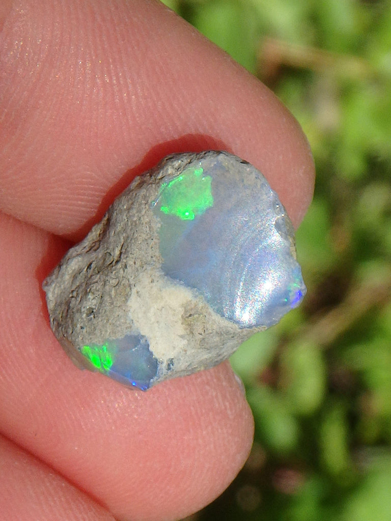 Grassy Green Sparkle Raw Opal Dainty Collectors Specimen From Ethiopia - Earth Family Crystals