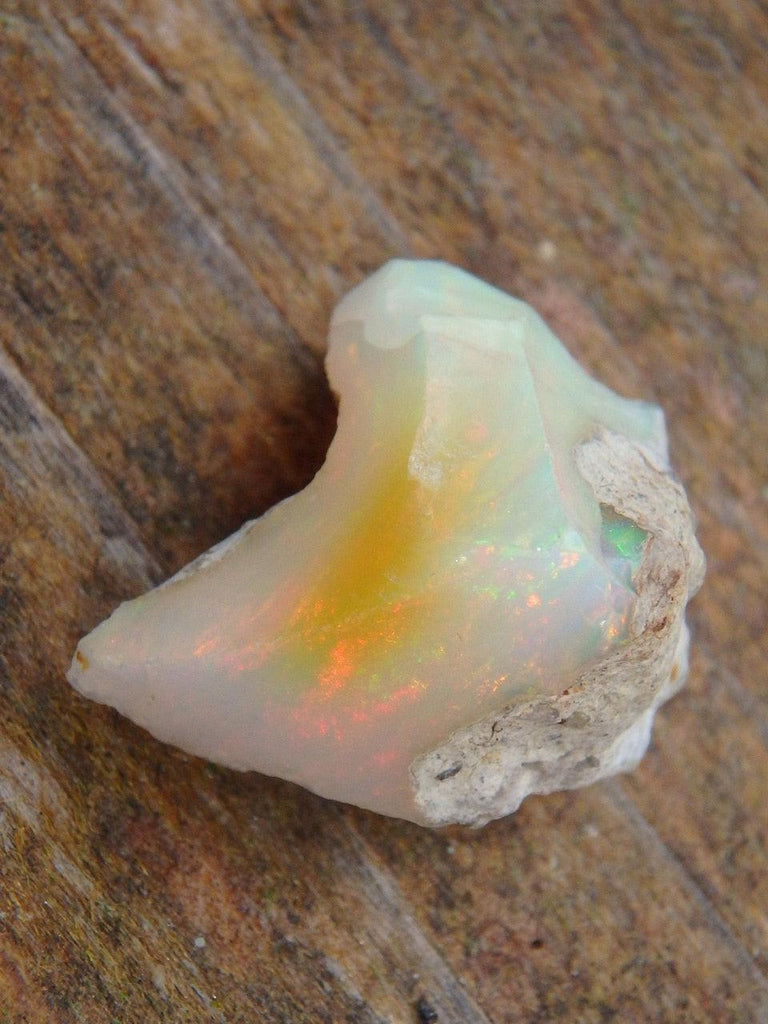 Green & Red Flash Raw Ethiopian Opal Small Collectors Specimen 2 - Earth Family Crystals