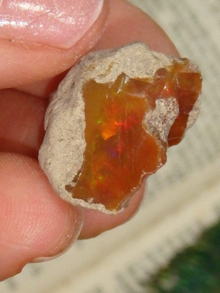 Deep Orange Ethiopian Opal Specimen - Earth Family Crystals