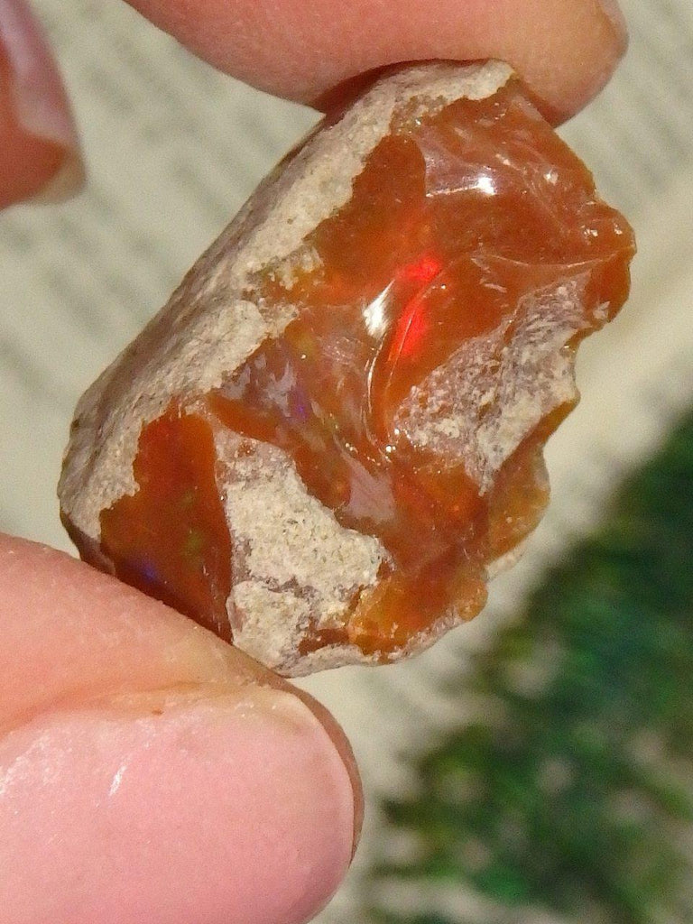 Deep Orange Ethiopian Opal Specimen - Earth Family Crystals