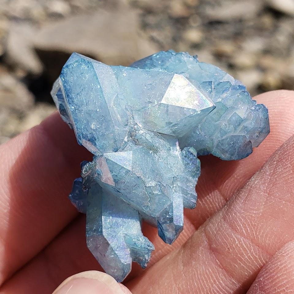 Aqua Aura Blue Druzy Quartz Cluster from Arkansas #1 - Earth Family Crystals