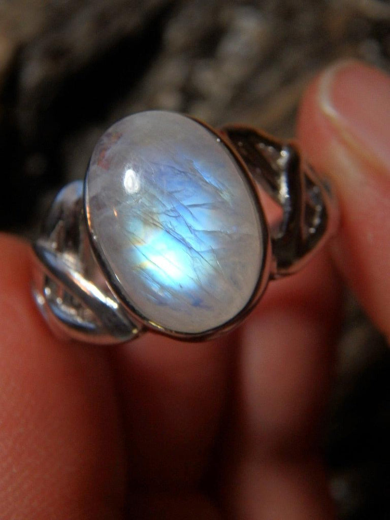 Gorgeous Triquetra Rainbow Moonstone Ring In Sterling Silver 2 (SIZE 7, 9) - Earth Family Crystals