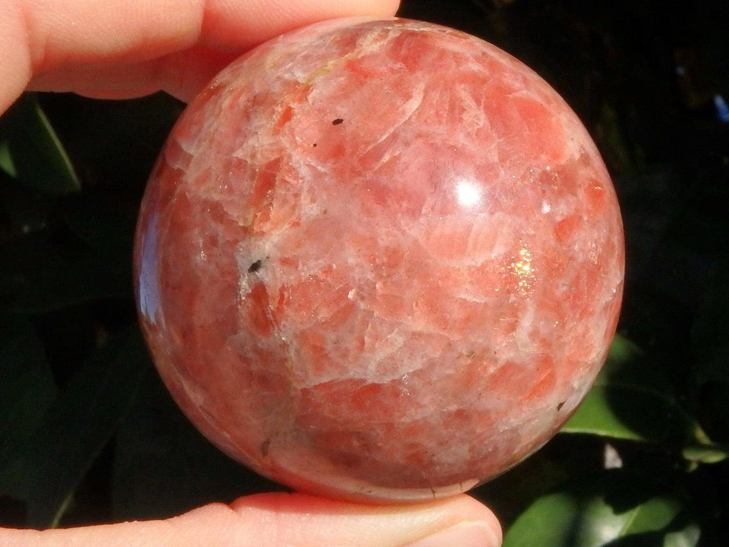 Glimmering Orange Sunstone Gemstone Sphere* - Earth Family Crystals