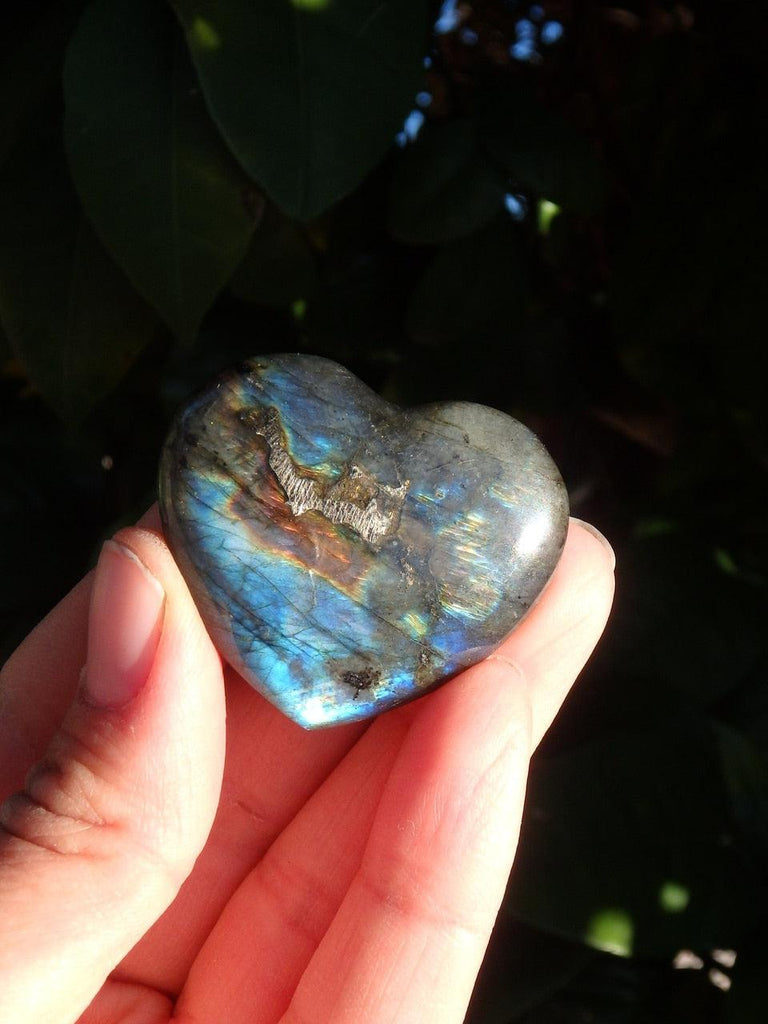 Mega Flash~ Mini  Labradorite Heart Carving - Earth Family Crystals
