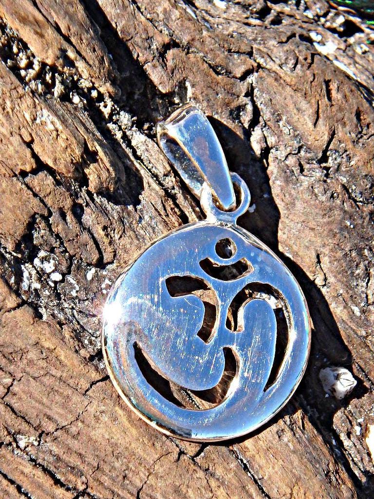 OHM Circle Sterling Silver Pendant - Earth Family Crystals