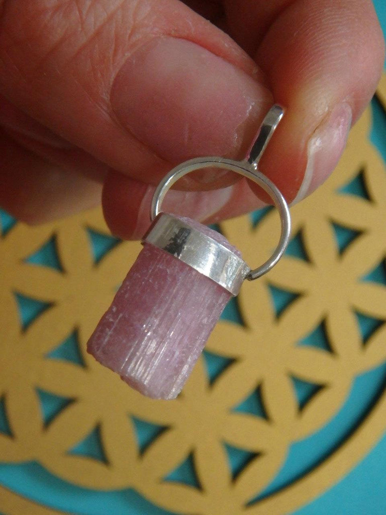 Heart Chakra Bliss~Raw Pink Tourmaline Pendant in Sterling Silver (Includes Silver Chain) - Earth Family Crystals