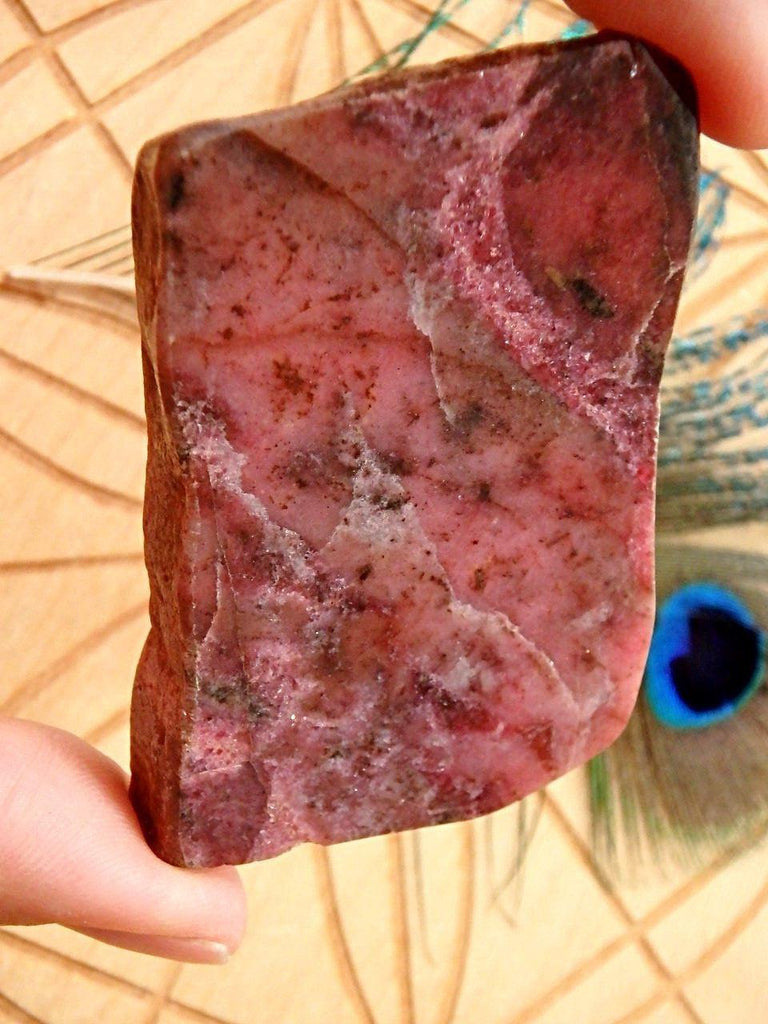 Divine Deep Pink Australian Rhodonite Partially Polished Free Form Specimen - Earth Family Crystals