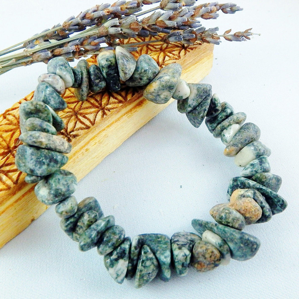 Sacred Stonehenge Preseli Bluestone Bracelet on Stretchy Cord - Earth Family Crystals