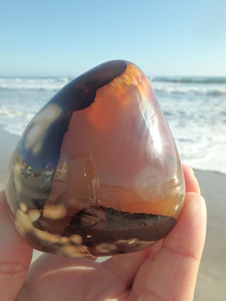 Ocean Cleansed! Gorgeous Patterns CARNELIAN SELF STANDING SPECIMEN - Earth Family Crystals