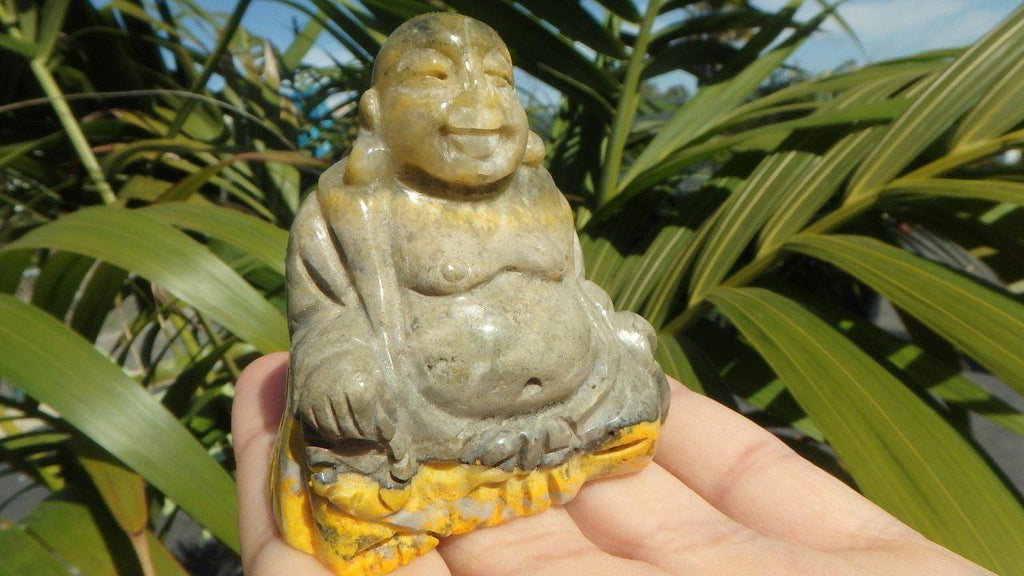 BUMBLEBEE JASPER GEMSTONE BUDDHA CARVING - Earth Family Crystals