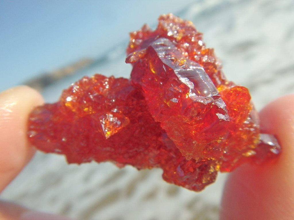 Bright Orange  ZINCITE CRYSTAL CLUSTER SPECIMEN From Poland - Earth Family Crystals