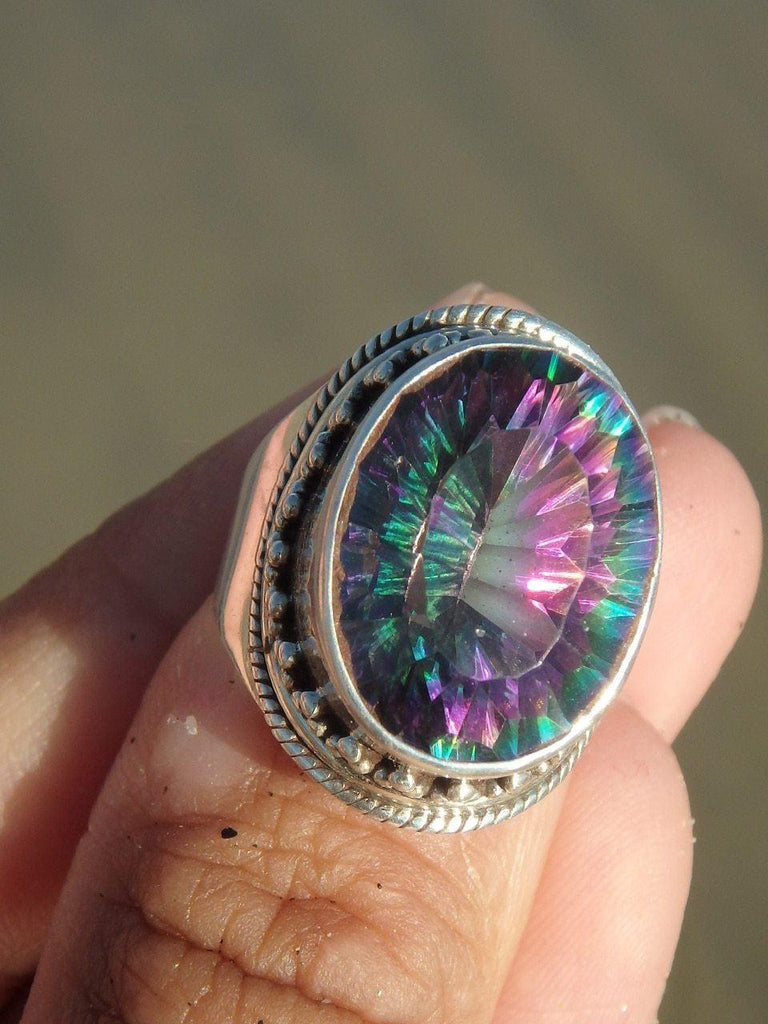 Breathtaking MYSTIC TOPAZ GEMSTONE RING In Sterling Silver (Size 6.5) - Earth Family Crystals