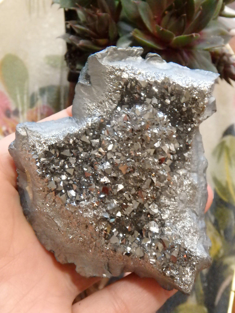 Incredible Sparkle Silver Aura Quartz Stalactite Cluster Specimen - Earth Family Crystals