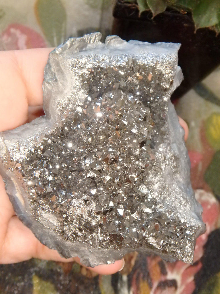 Incredible Sparkle Silver Aura Quartz Stalactite Cluster Specimen - Earth Family Crystals