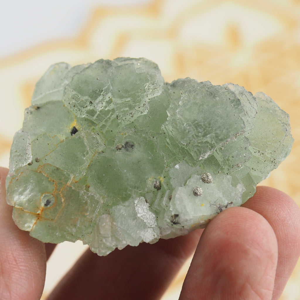 Raw Green Fluorite With Pyrite Inclusions #1 - Earth Family Crystals