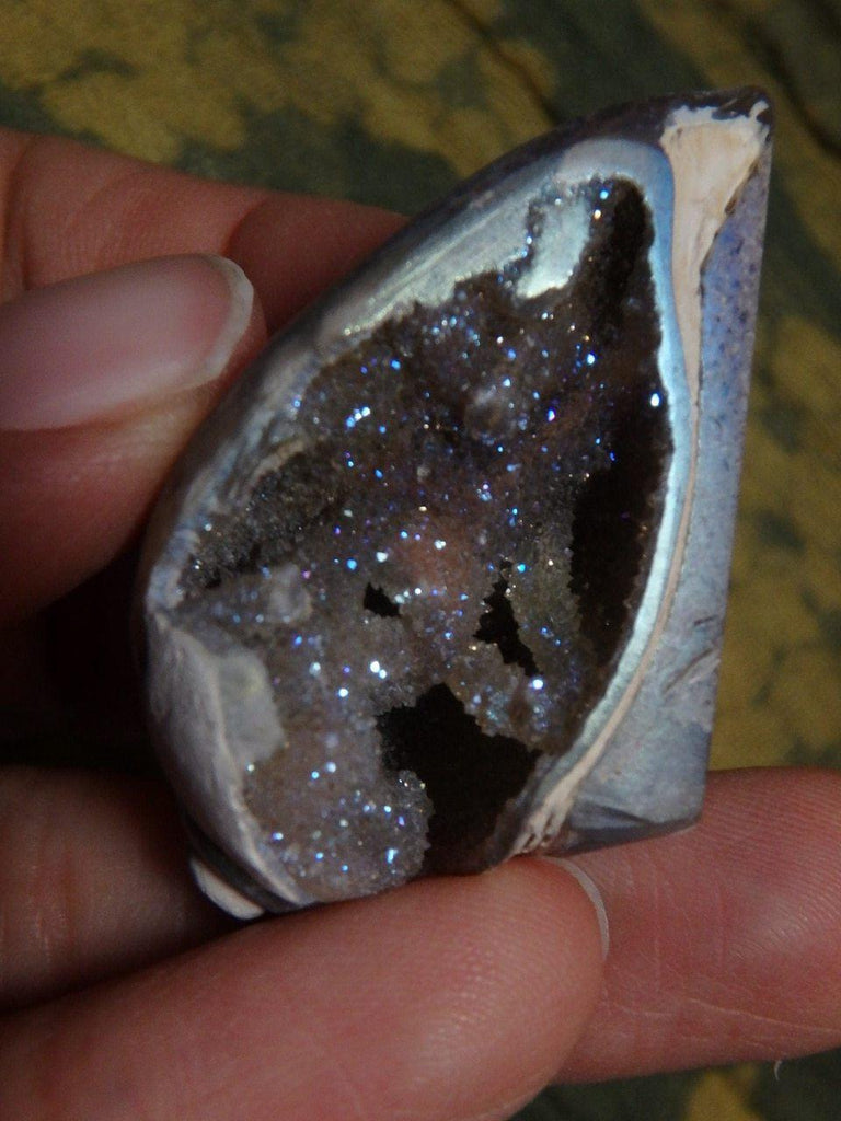 Rare! ANGEL AURA DRUZY SPIRALITE GEMSHELL - Earth Family Crystals