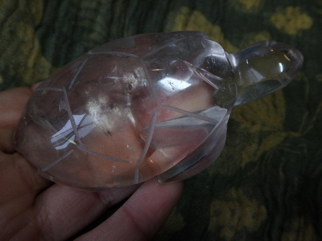 Wonderful CLEAR QUARTZ TURTLE CARVING - Earth Family Crystals