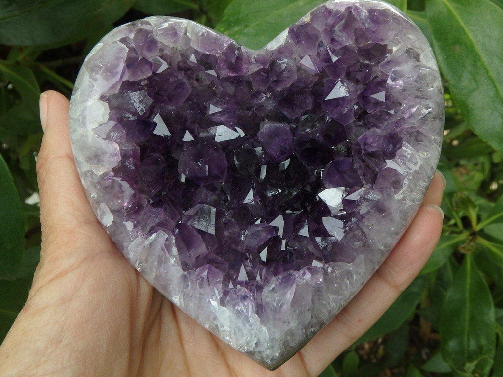 Breathtaking AMETHYST GEODE HEART SPECIMEN - Earth Family Crystals