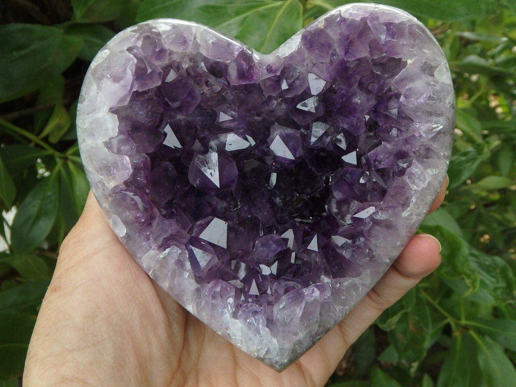 Breathtaking AMETHYST GEODE HEART SPECIMEN - Earth Family Crystals