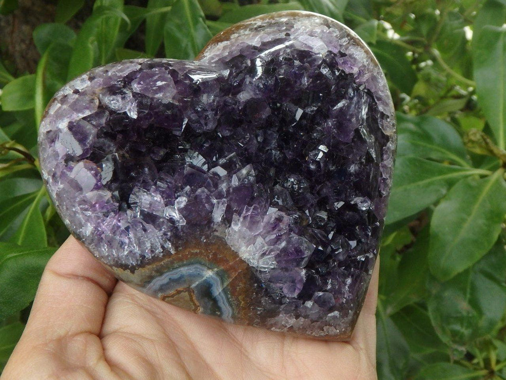 Absolutely Gorgeous Deep Dark Purple AMETHYST GEMSTONE HEART - Earth Family Crystals