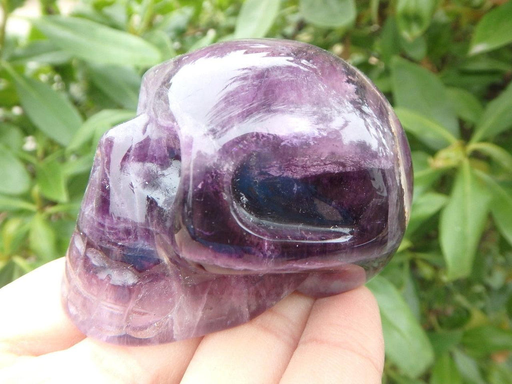 Lush Grape Purple FLUORITE CRYSTAL SKULL - Earth Family Crystals