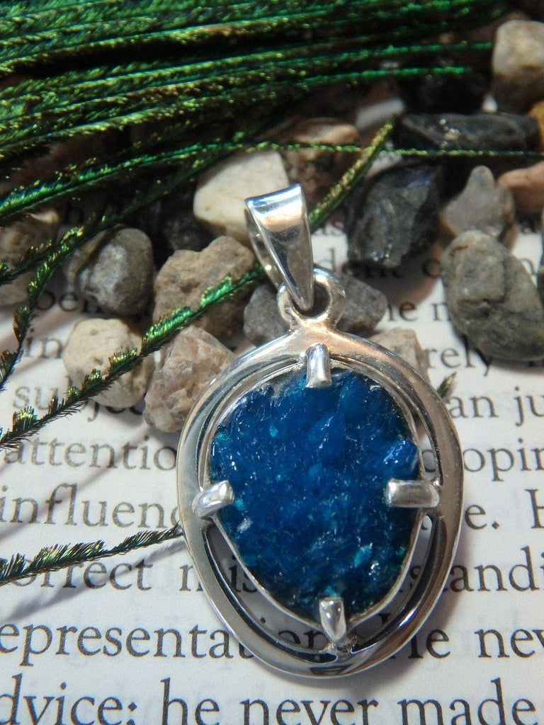 Rare! Electric Blue CAVANSITE PENDANT In Sterling Silver (Includes Silver Chain) - Earth Family Crystals