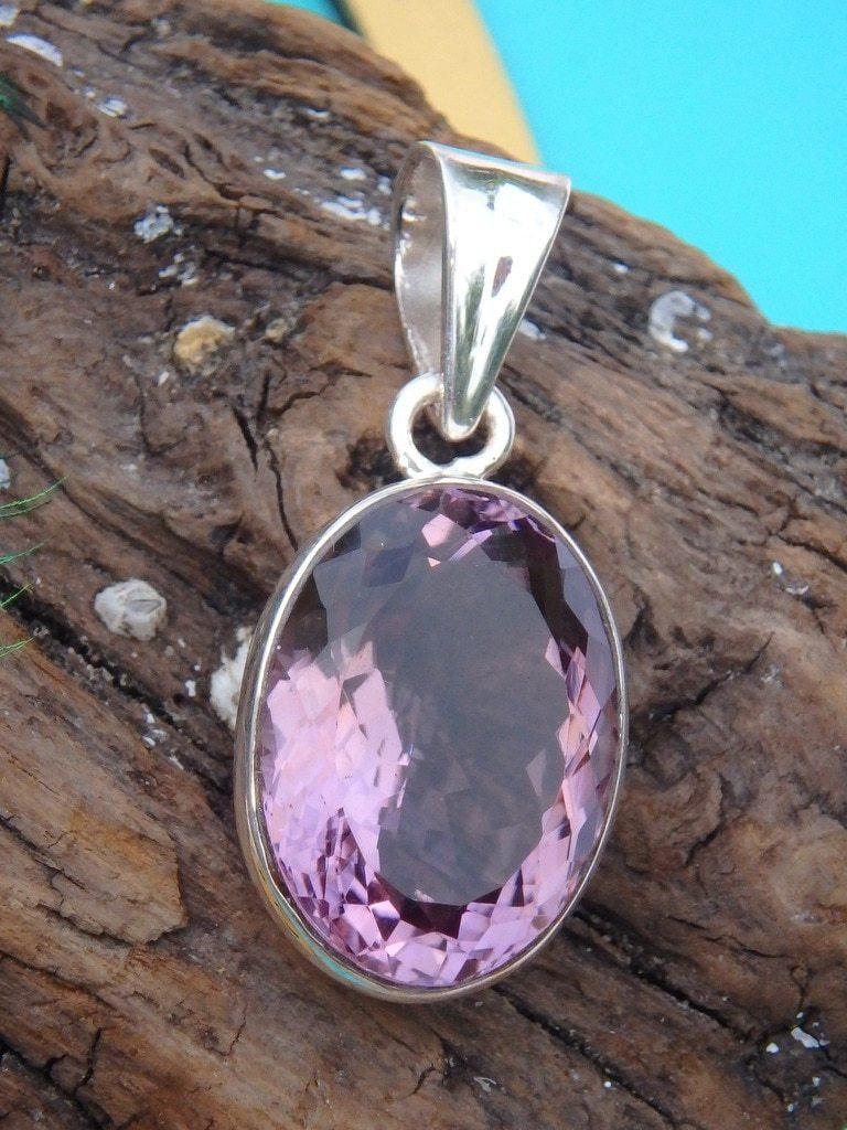 Absolutely Brilliant! Faceted Amethyst Gemstone Pendant In Sterling Silver (Includes Silver Chain) - Earth Family Crystals