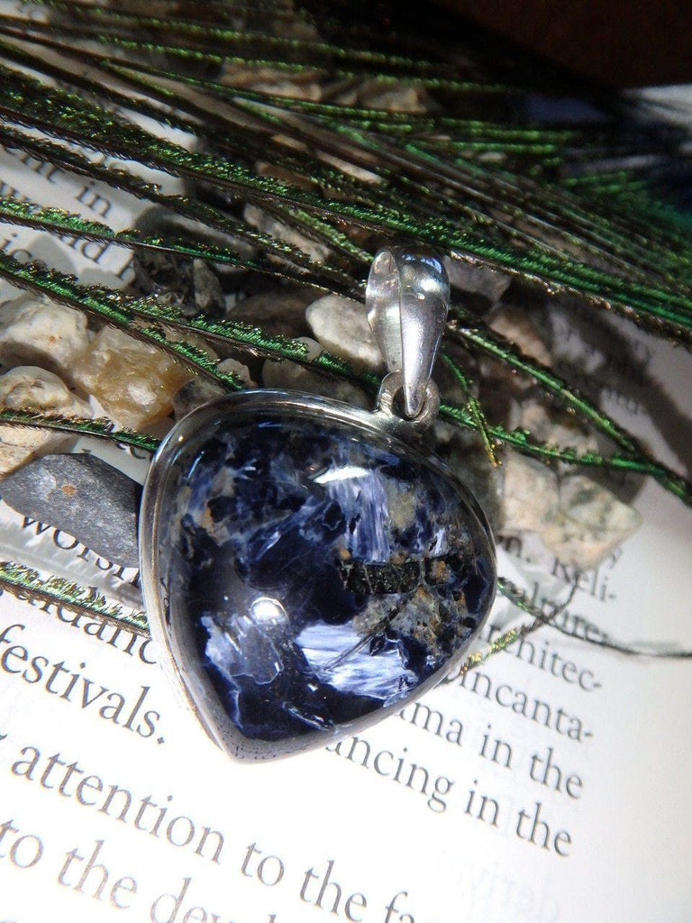 BLUE PIETERSITE GEMSTONE PENDANT In Sterling Silver (Includes Silver Chain) - Earth Family Crystals