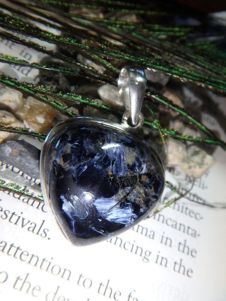 BLUE PIETERSITE GEMSTONE PENDANT In Sterling Silver (Includes Silver Chain) - Earth Family Crystals