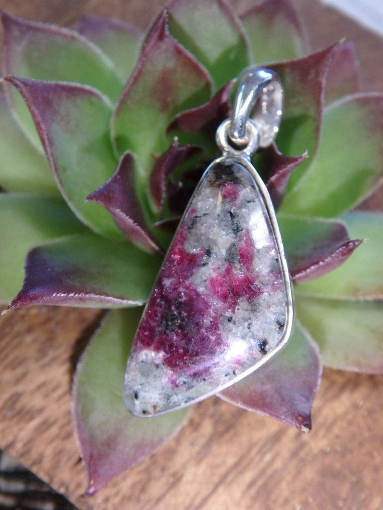 Fantastic Raspberry EUDIALYTE GEMSTONE PENDANT In Sterling Silver (Includes Silver Chain) - Earth Family Crystals
