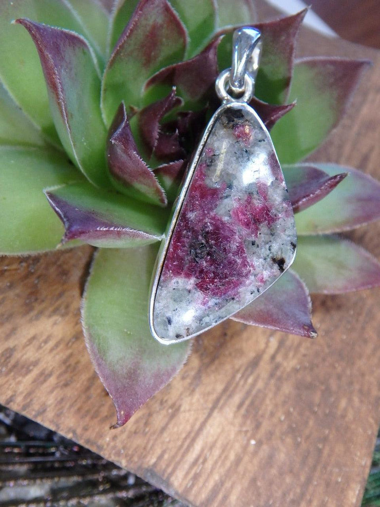 Fantastic Raspberry EUDIALYTE GEMSTONE PENDANT In Sterling Silver (Includes Silver Chain) - Earth Family Crystals
