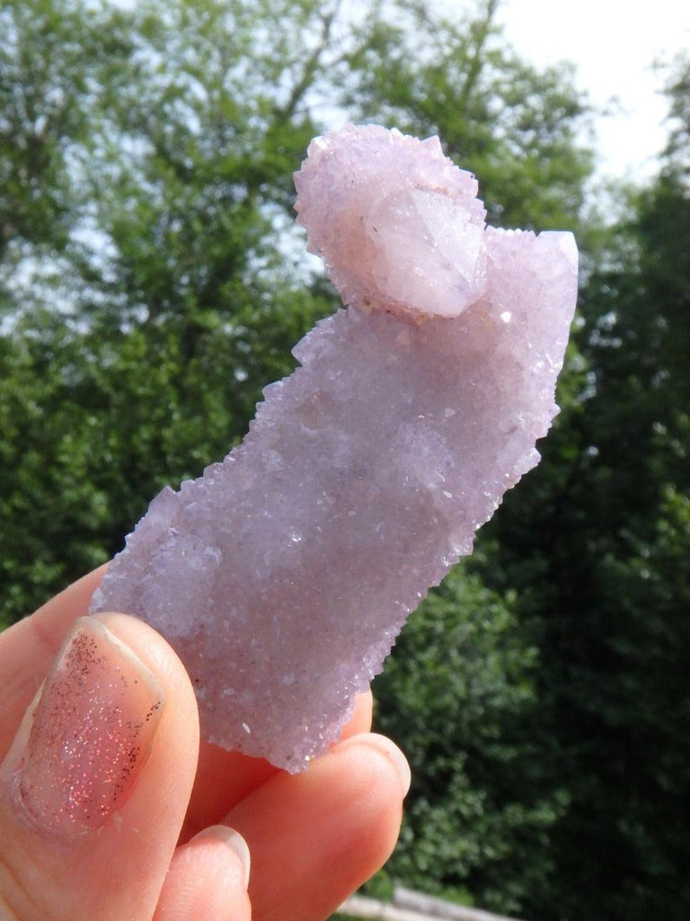 Pretty Amethyst Spirit Quartz Point With Attached Baby - Earth Family Crystals