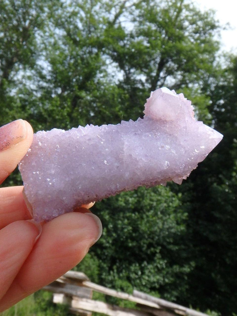 Pretty Amethyst Spirit Quartz Point With Attached Baby - Earth Family Crystals