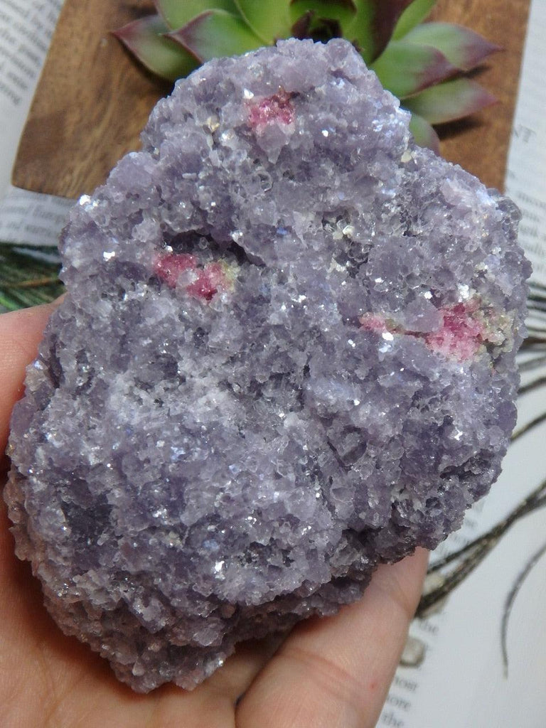 Reserved for Barb Natural Soft Lilac Purple LEPIDOLITE SPECIMEN With Inclusions of Pink Tourmaline - Earth Family Crystals