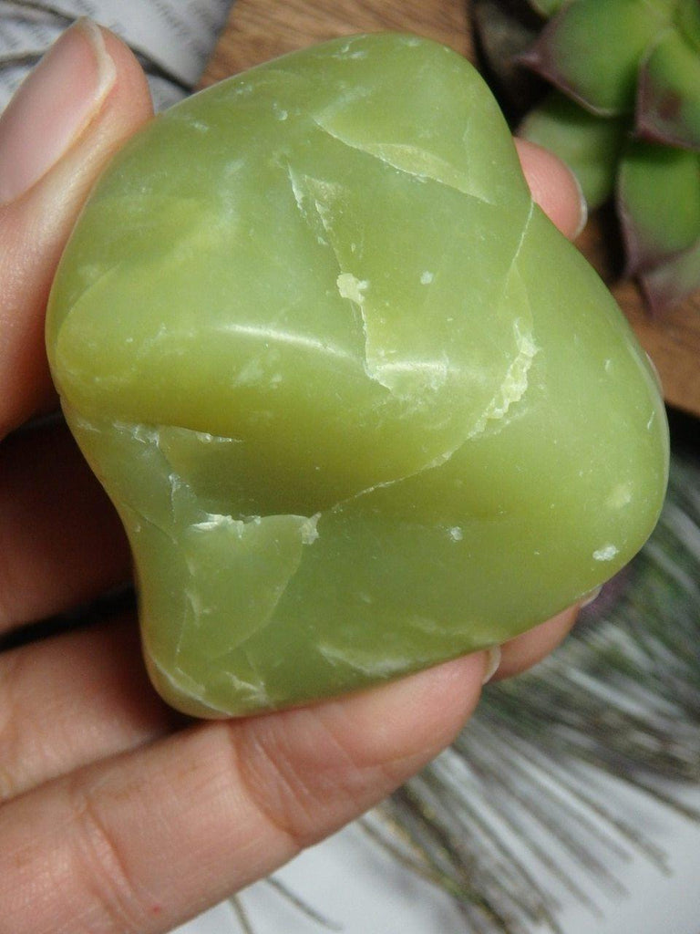 Lime Green Natural HEALERITE HANDHELD SPECIMEN - Earth Family Crystals