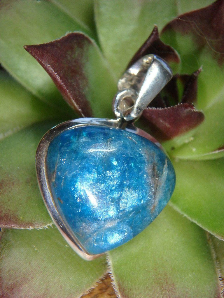 BLUE APATITE GEMSTONE PENDANT In Sterling Silver (Includes Silver Chain) - Earth Family Crystals