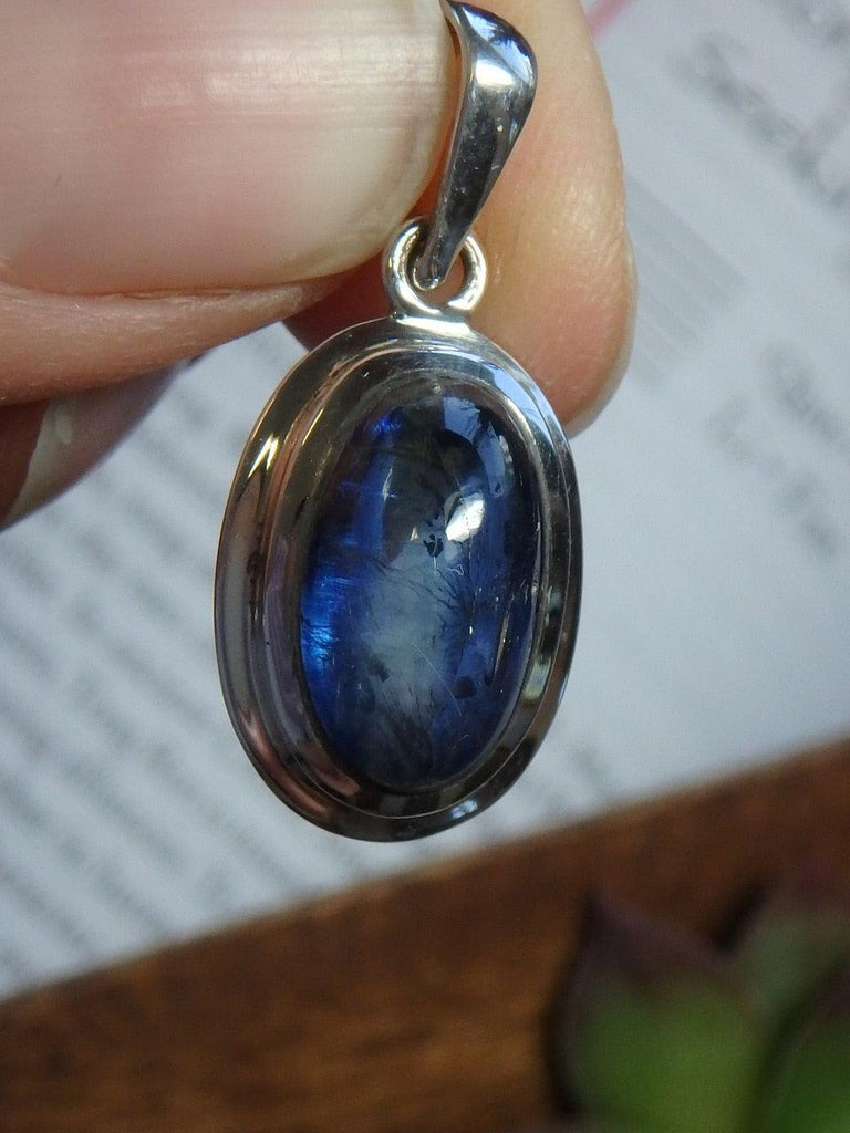Gemmy BLUE KYANITE GEMSTONE PENDANT In Sterling Silver(Includes Silver Chain) - Earth Family Crystals